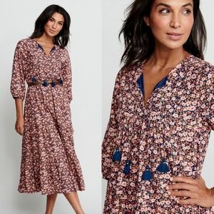 Pink Chicken Indira Dress Navy Ditsy Floral